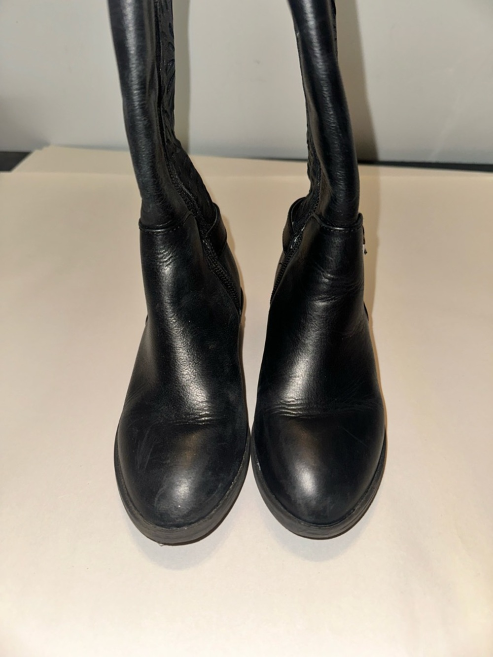 Girls Copper Key Black Riding Boots - Picture 2 of 5